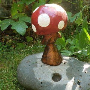 Small Chainsaw Carved Mushroom